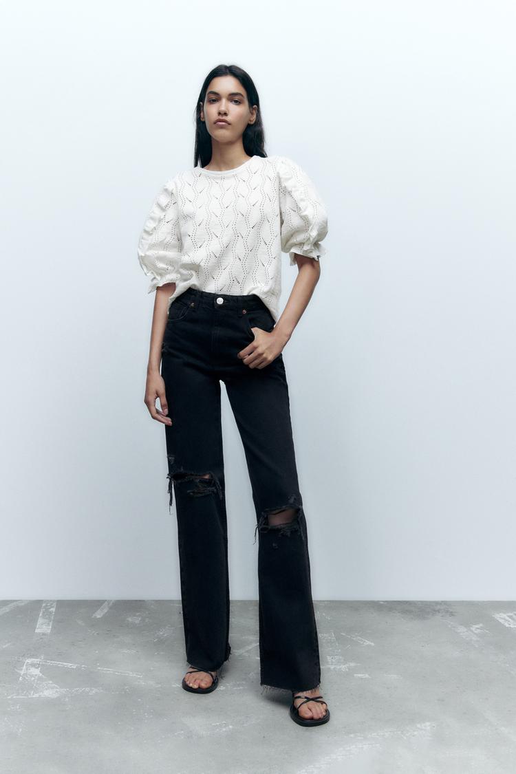 Zara puff shoulder top sale
